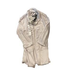 Three Piece Spa Set (White Robe, Luffa, Eye Mask) NWT